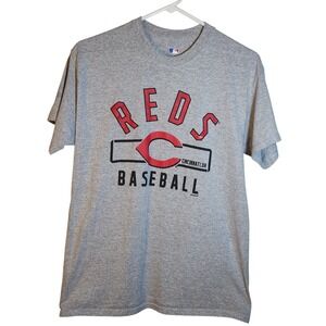 MLB Cincinnati Reds Baseball T Shirt Mens Size M Gray Graphic Tee Authentic